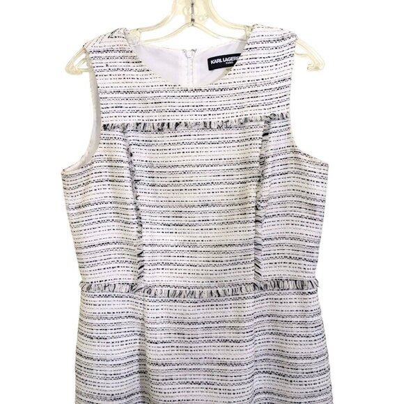 Karl Lagerfeld White and Black Striped Dress - Picture 2 of 8